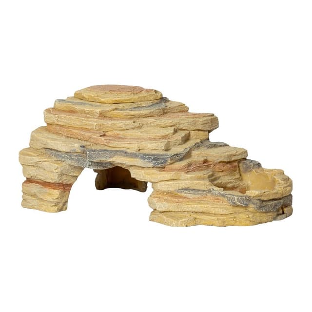 Repti-Zoo Leopard Gecko Rock Set Corner Hide with Bowls