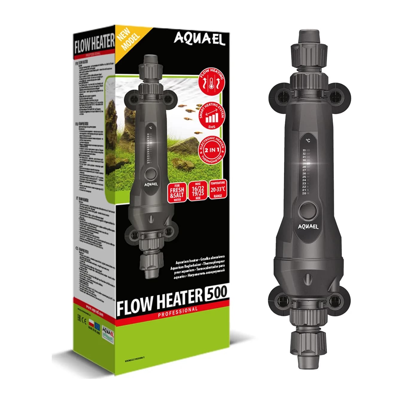 AquaEL Flow Heater 2.0 läbivoolusoojendi välisfiltri voolikule
