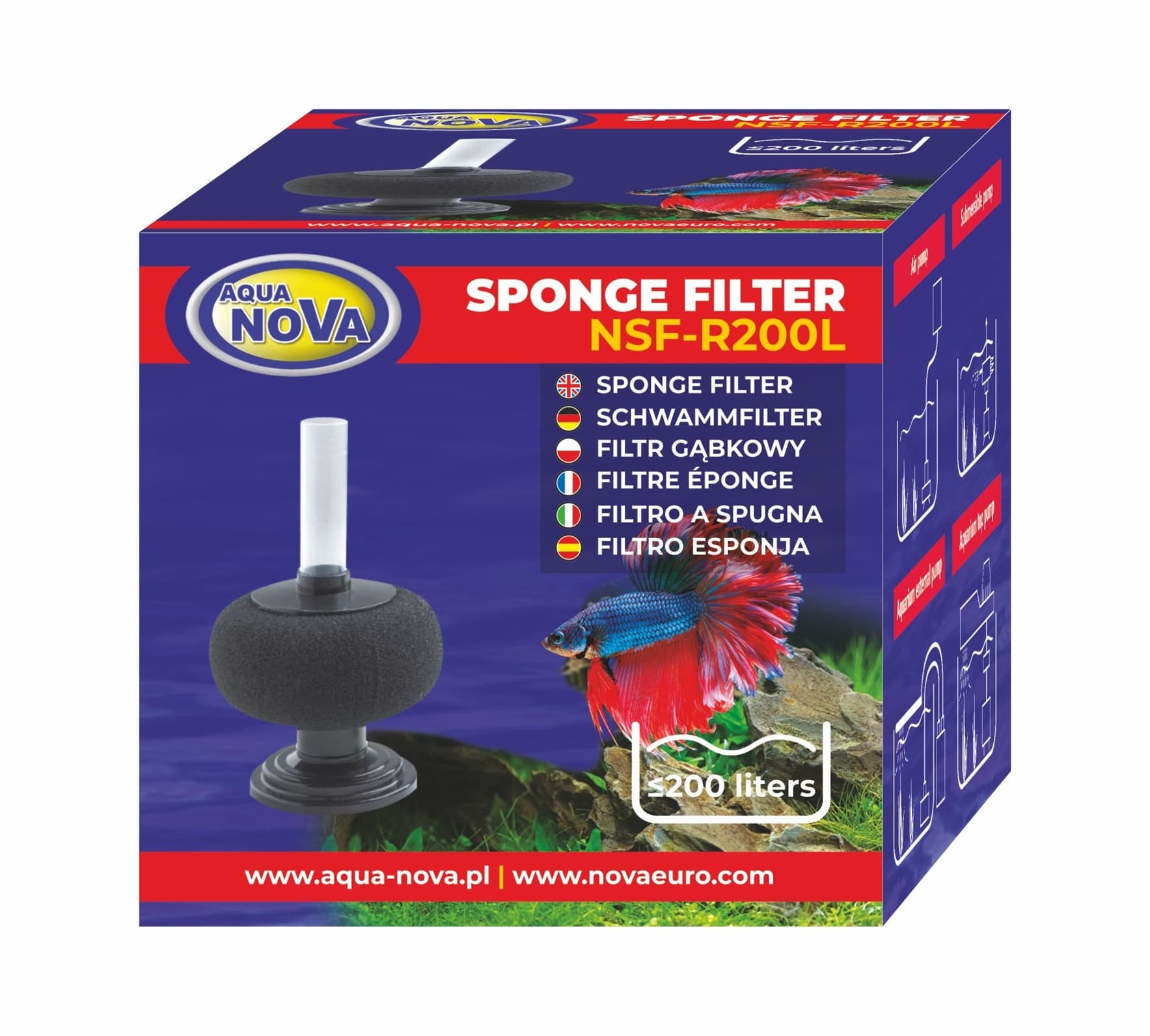 Aqua Nova NSF-R Round Sponge Filter