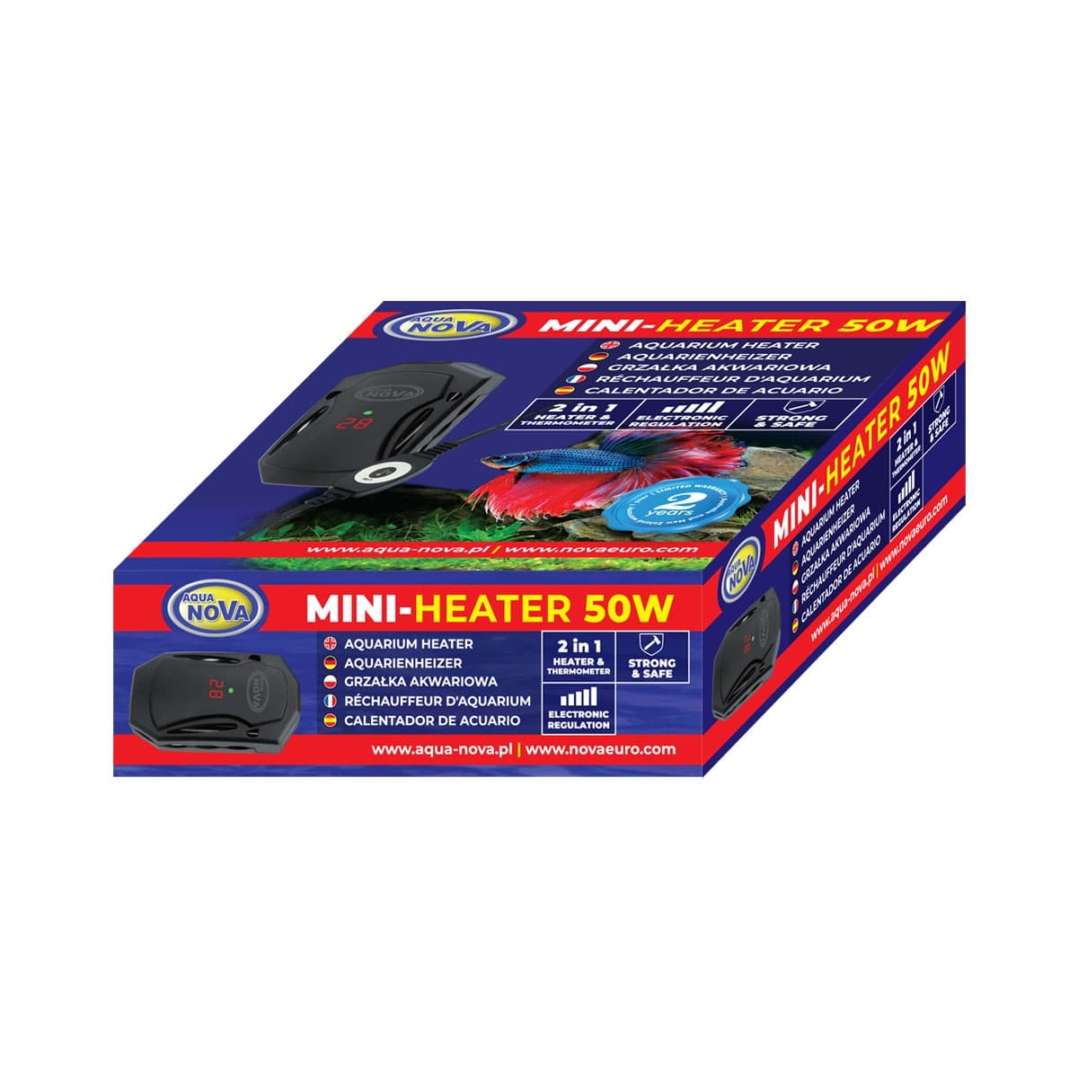 Aqua Nova Mini Heater elektroonilise juhtimisega soojendi